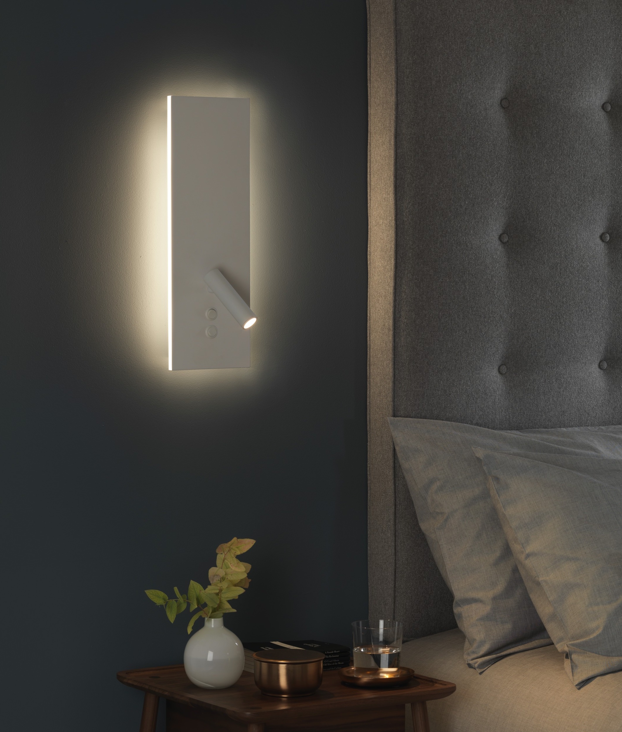 White LED  Bedside Wall  Light  with Reading  Light 