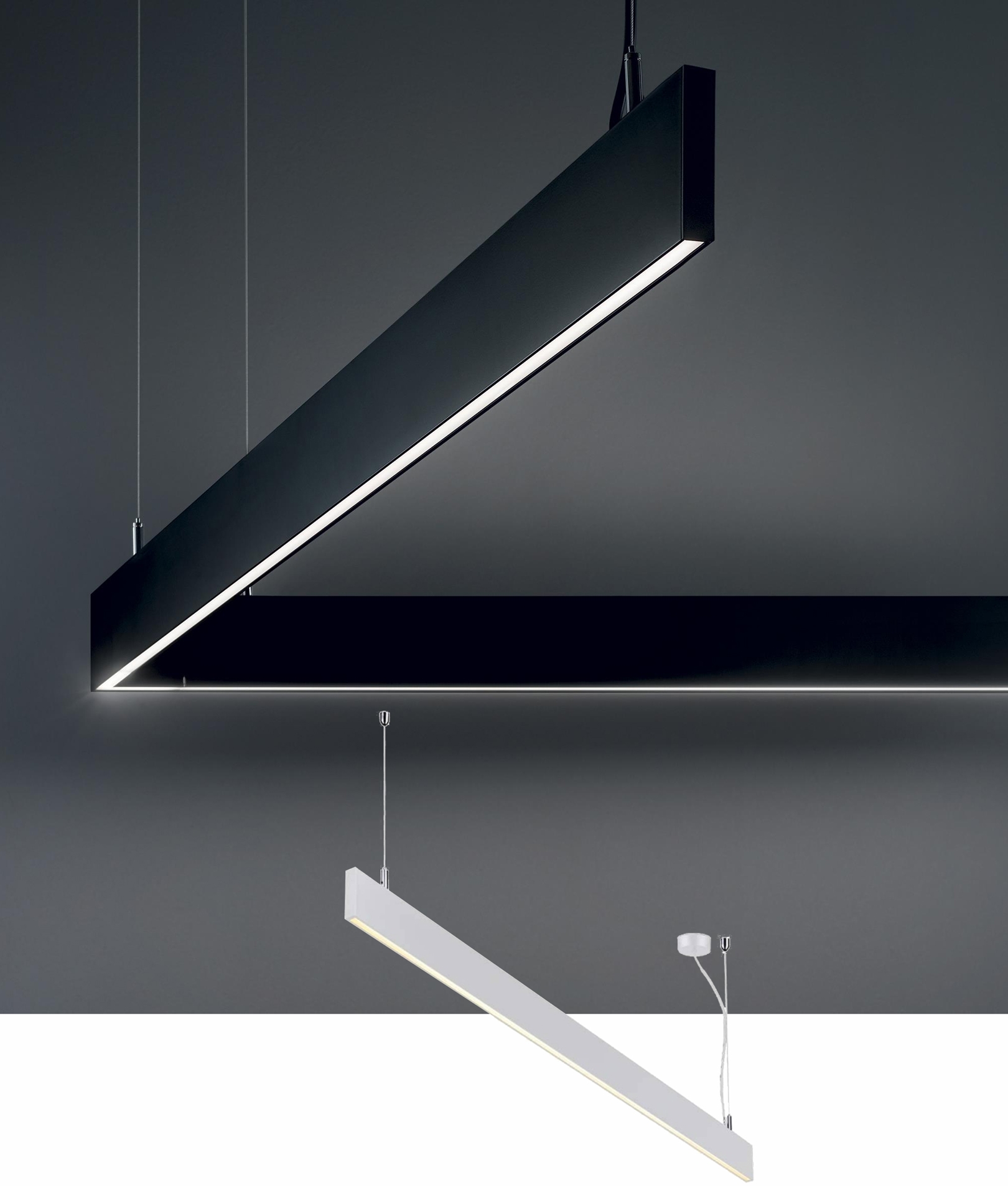 Linear LED Suspended Light - Linkable for a Continuous Profile Providing Up  and Down Lighting