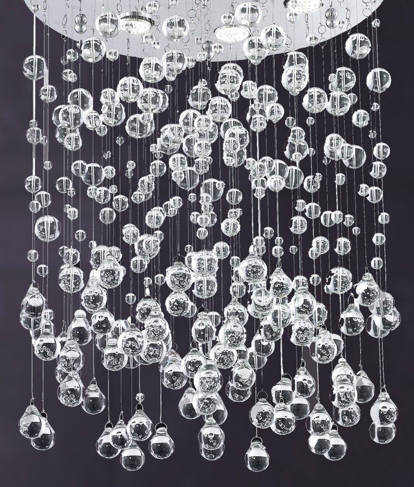 Ceiling Fixture With Long Drops Of Chrome 1200mm High Ball Long Drop Pendant H 1200mm