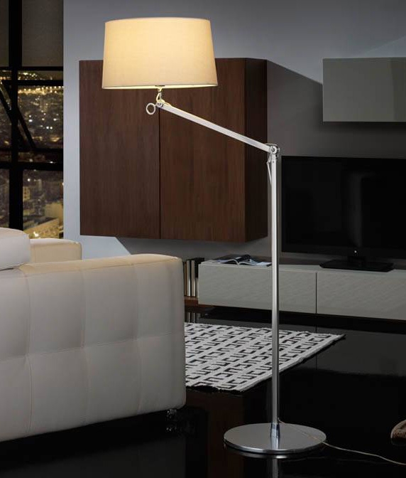 Adjustable Long Reach Floor Lamp With Shade, Pulley Table Lamp Uk