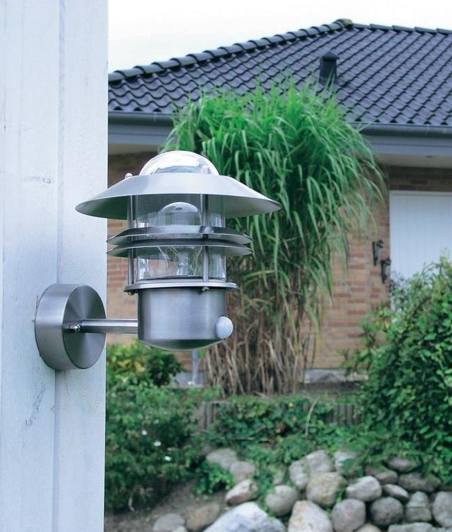 Pir Sensor Exterior Light With Scandinavian Louvre Design Copper Galvanised Stainless Or Black Paint