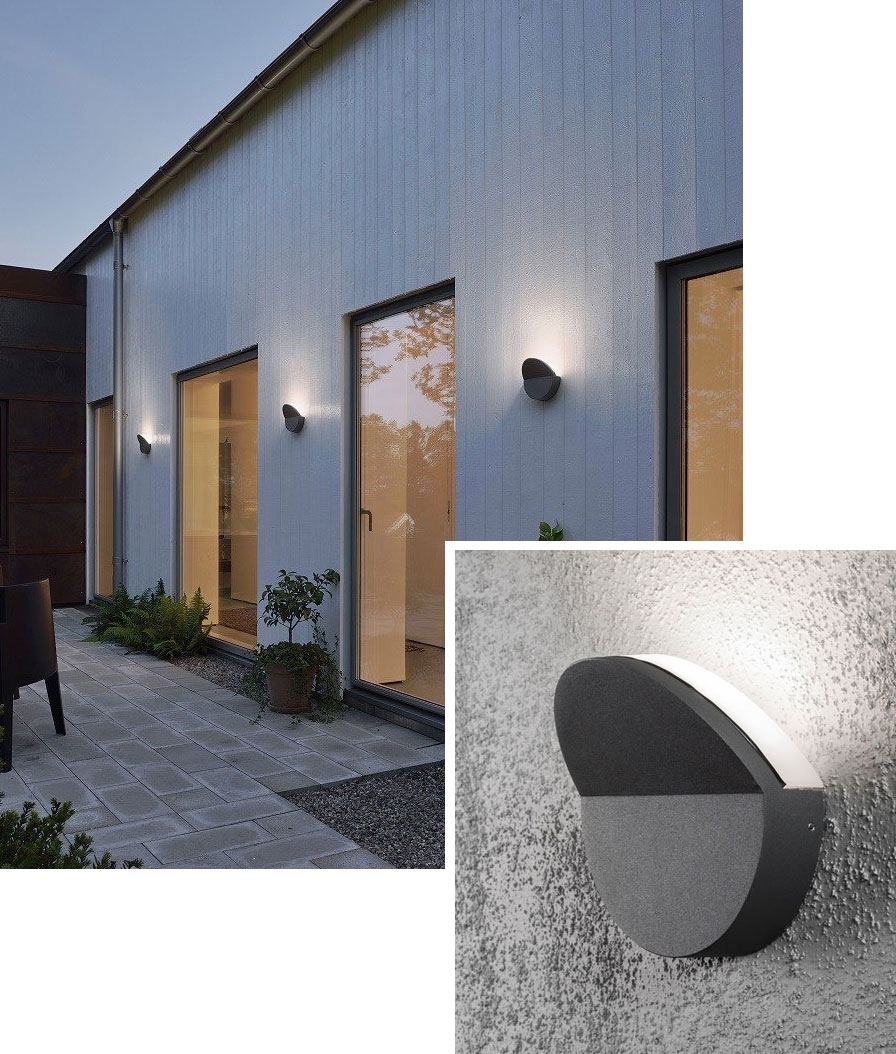 Glare Free LED Grey Exterior Wall Light