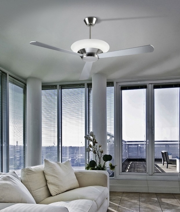 Modern Remote Controlled Ceiling Fan With Uplight In Silver Dark Ceiling Fan Offering Upwards Light Matt Grey Reversible Blades For Diffe Styling
