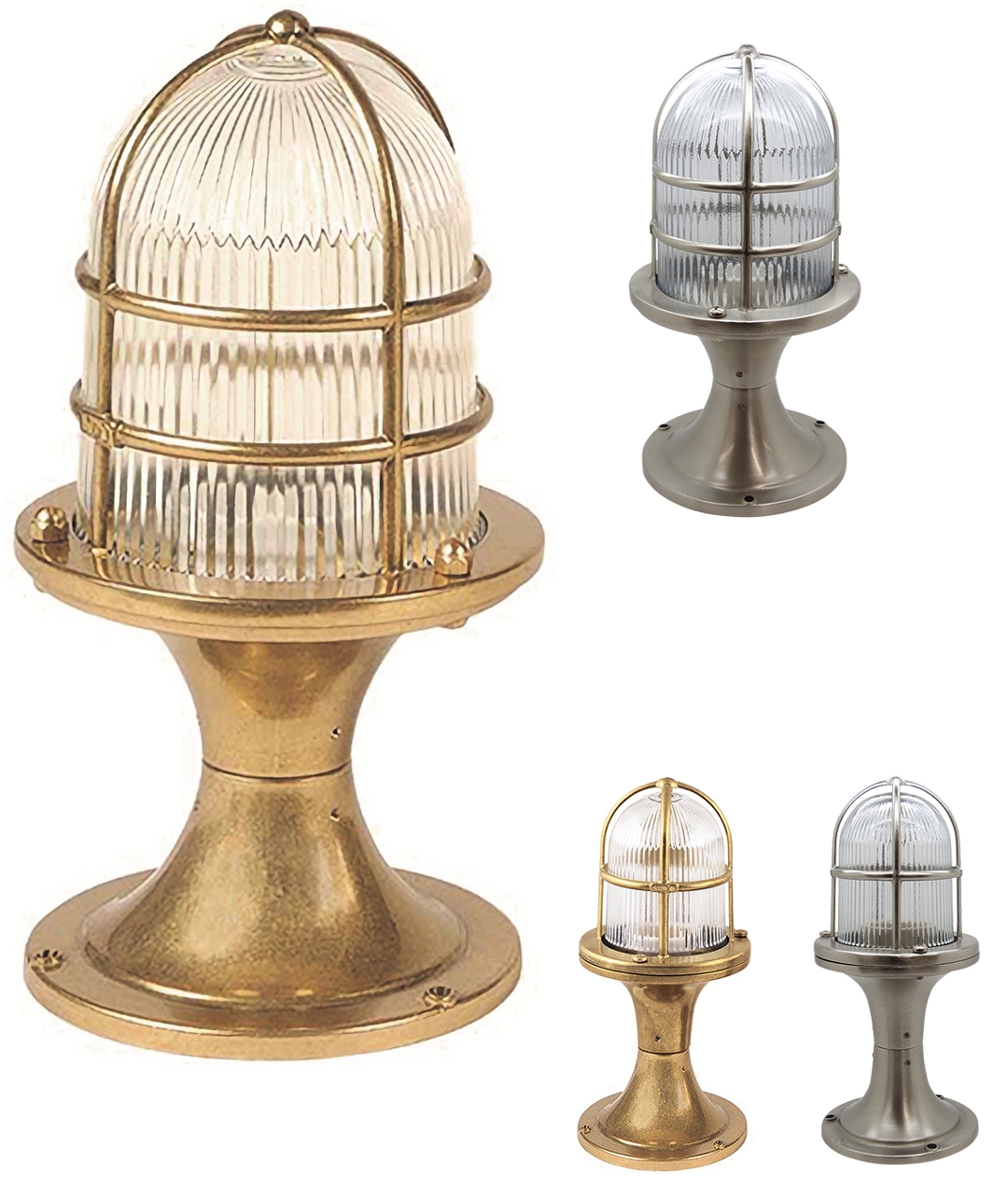 Brass post store light