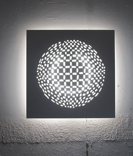 Inner Circle Patterned Plaster Wall Light - Large Backlit Plaster Wall Panel PANAREA