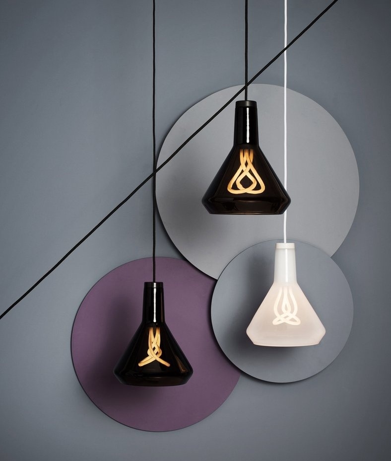 Hand Blown Glass Shade Amber Black Or White Glass Shade Plumen Lamp Holder And Bulb Supplied
