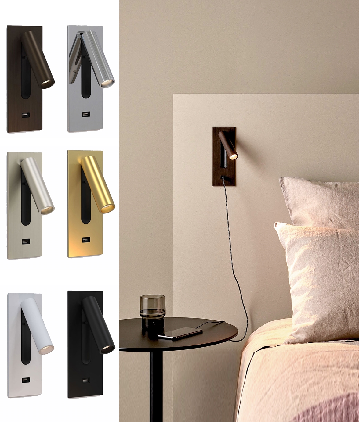 recessed bedside reading light