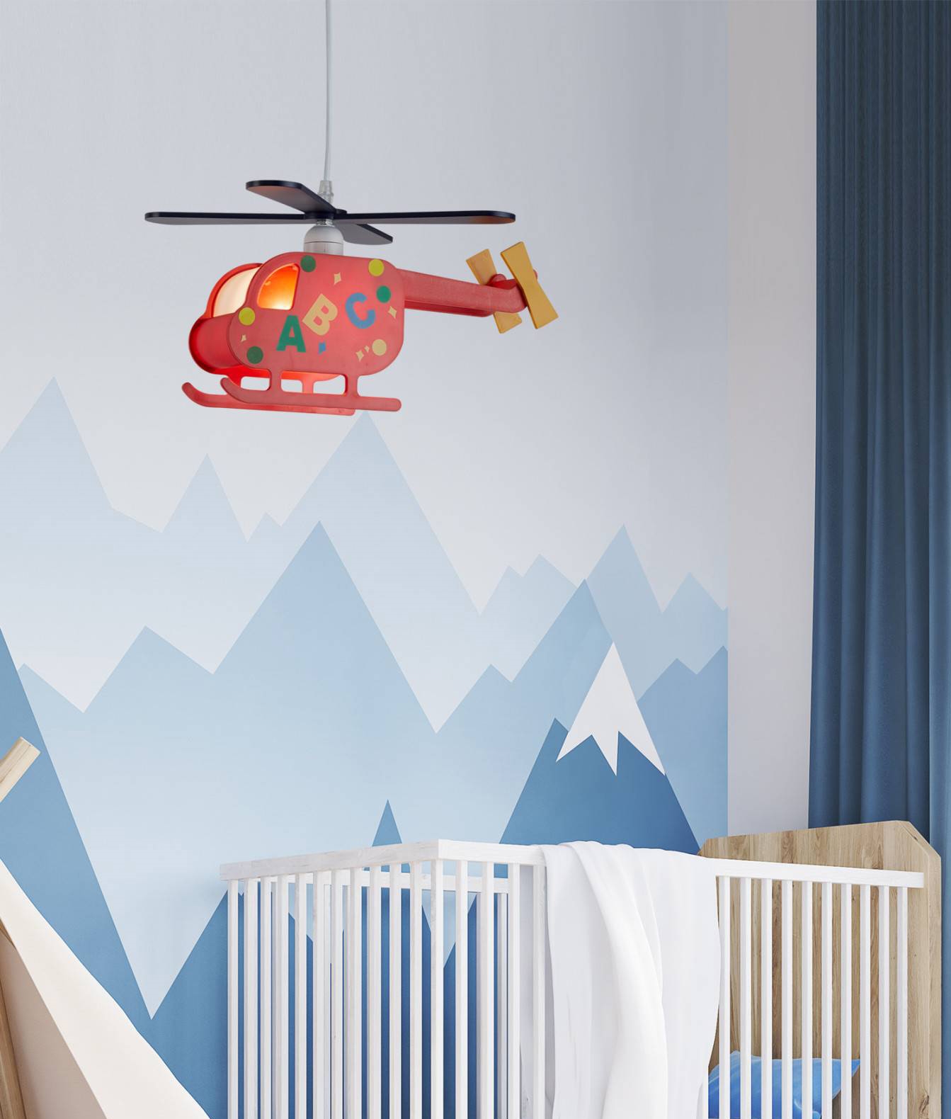 Helicopter Ceiling Pendant Hanging Lamp Helicopter Children Room Light Colourful 