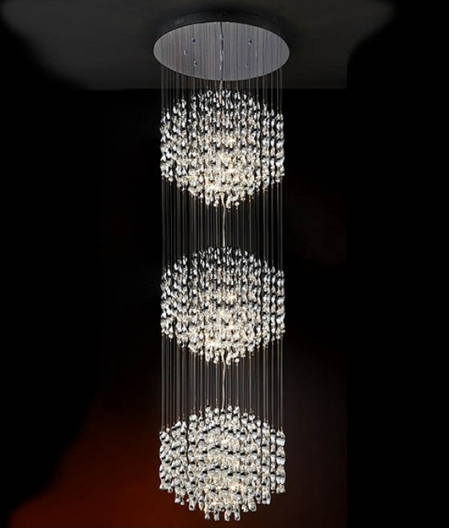 Long Drop Pendant with Chrome Spirals