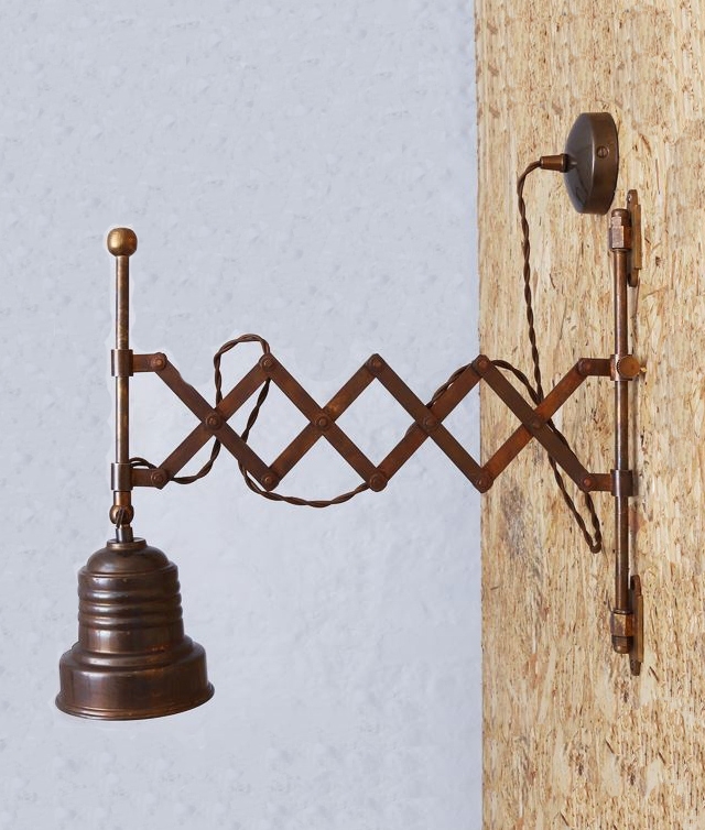 Scissor arm shop wall lamp