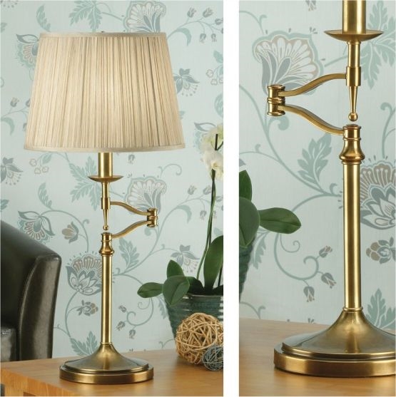 Antique Brass Swing Arm Table Lamp