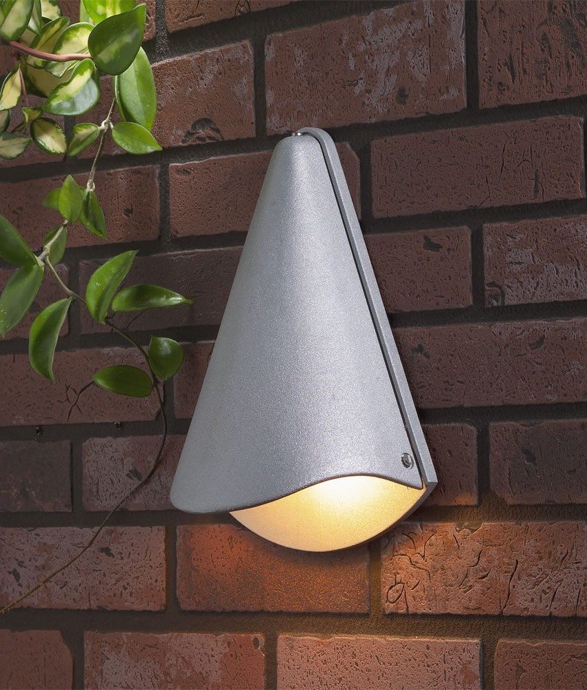 Conical Exterior Wall Light - Silver