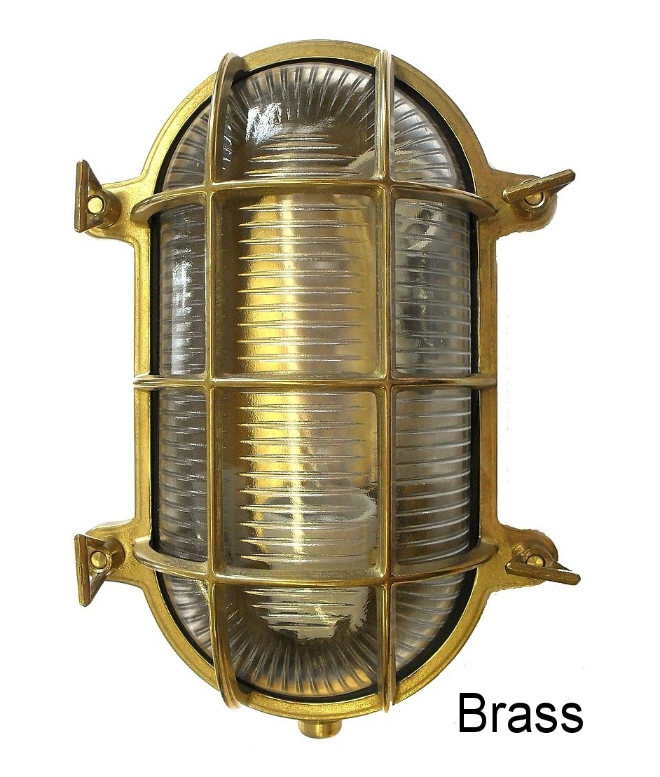 Coastal Corrosion Resistant Lighting Styles Lozenge Marine Bulkhead Light Caged Glass