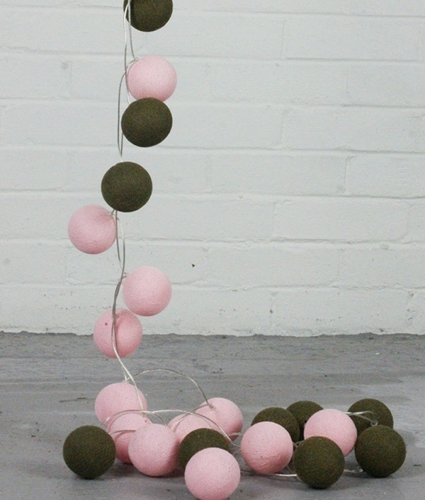 Pink and Green Candy Apple String Ball Lights