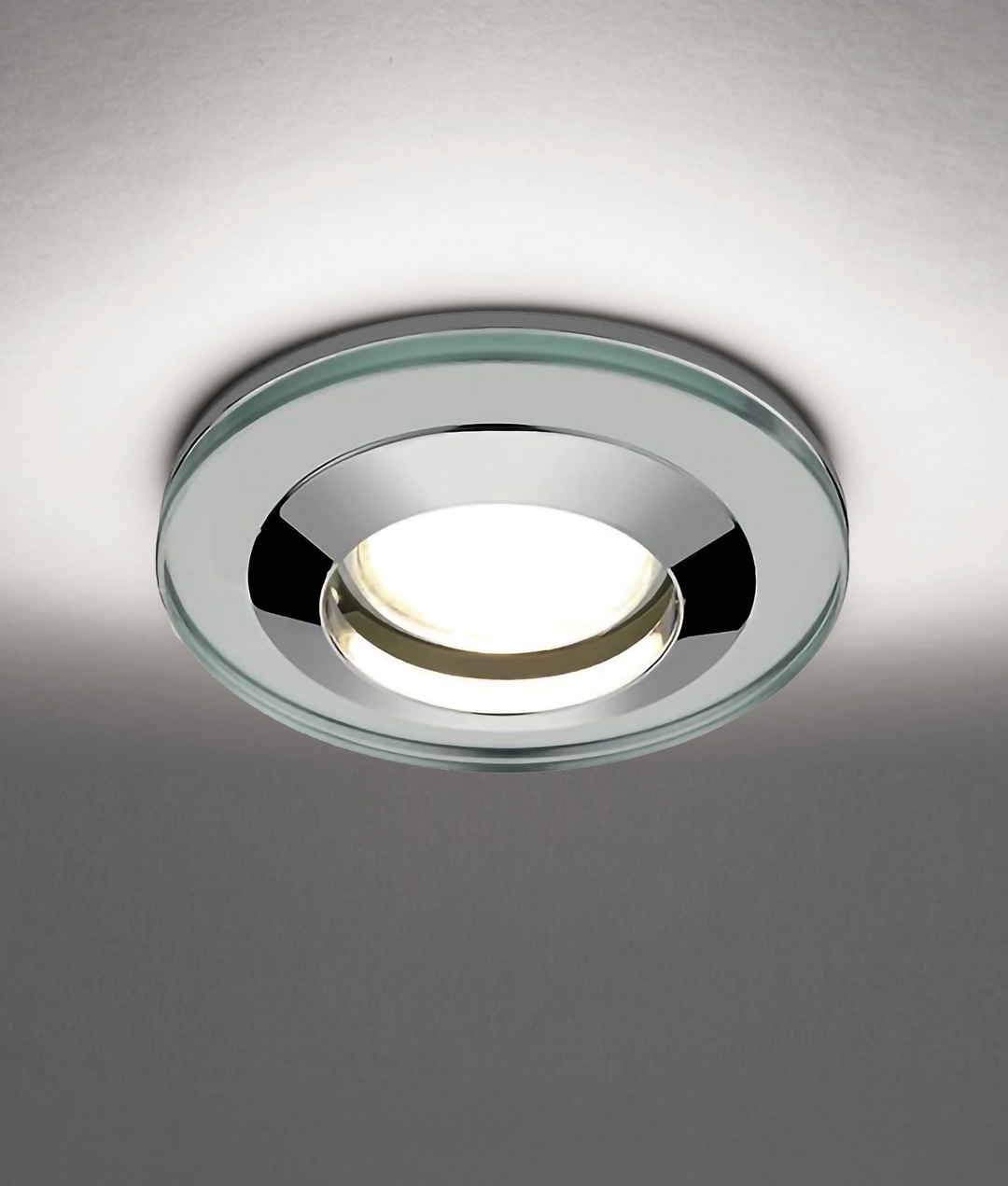 Bathroom Shower Downlight  Round GU10 for Zone 2,3 SATIN Finish IP44 Frosted 