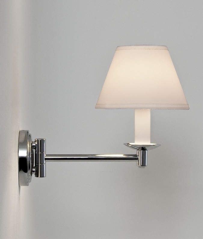 Classic Swing Arm Bathroom Light With, Swing Arm Mirror With Light