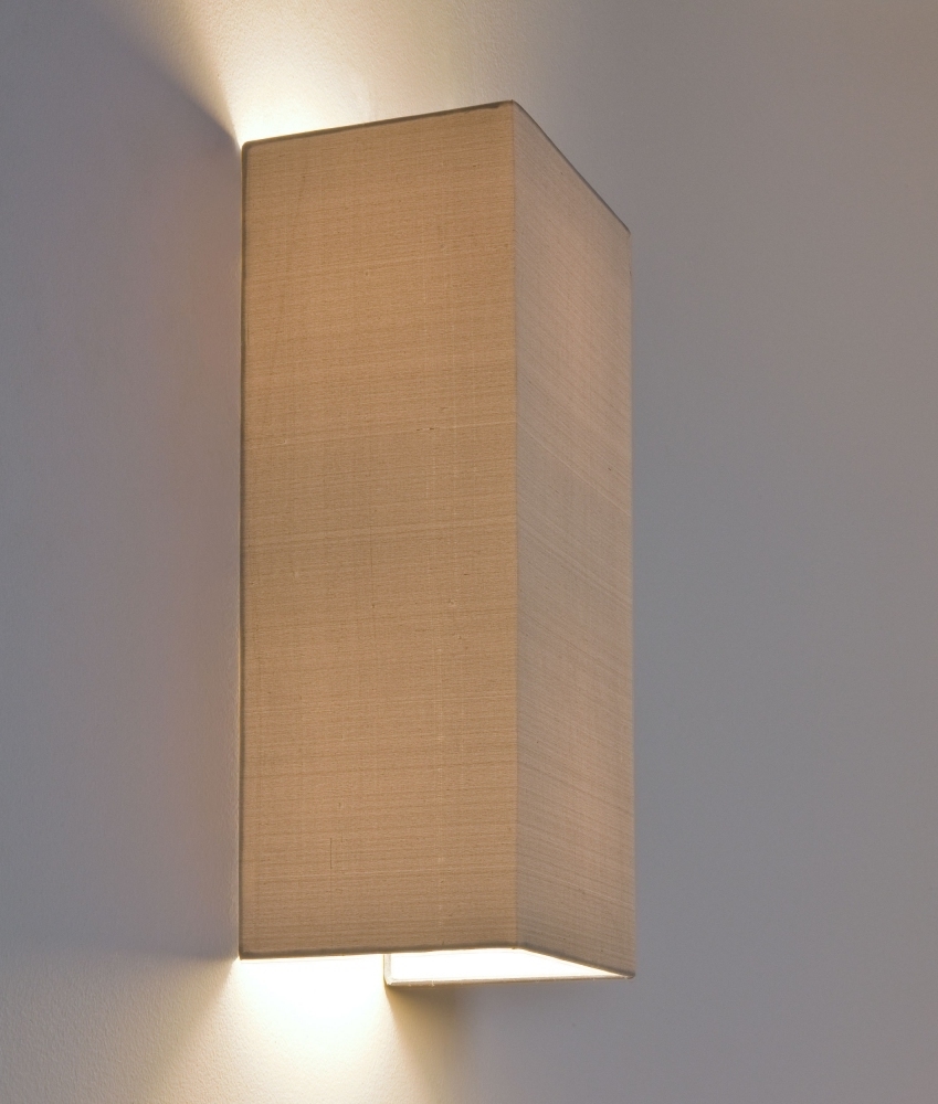 Simple Fabric Tall Wall Light - Up & Down Lighting - White or Oyster