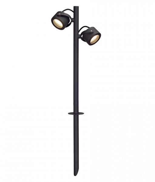 Tall Exterior Bollard - Twin Spike Lights