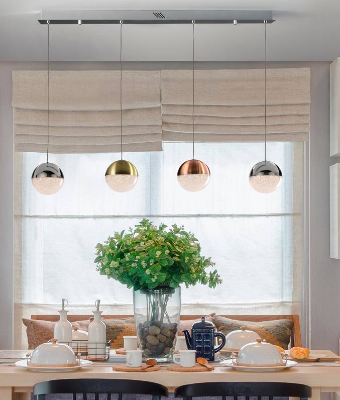 Kitchen Island Pendant 4 Globes In Metallic Finish Kitchen Island Pendant 4 Globes In, Copper Kitchen Island Pendants