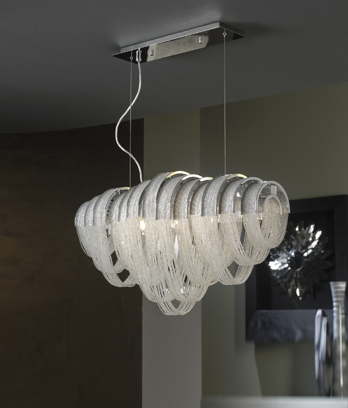 Wide modern chandelier deals