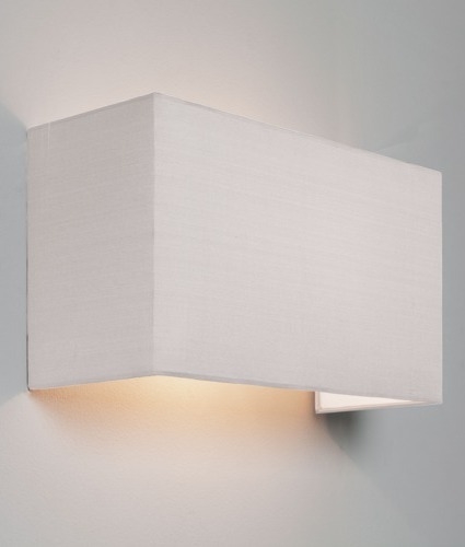 Fabric wall light available in white fabric finish and a floating style