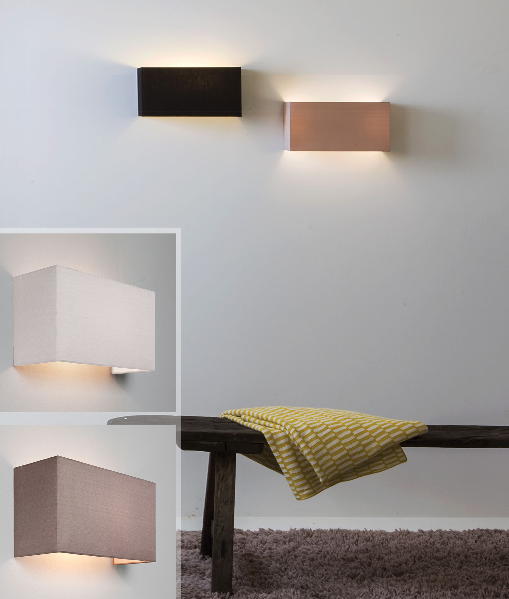 Details about   Wall Sconce Motiv Double Light with Fabric Shades