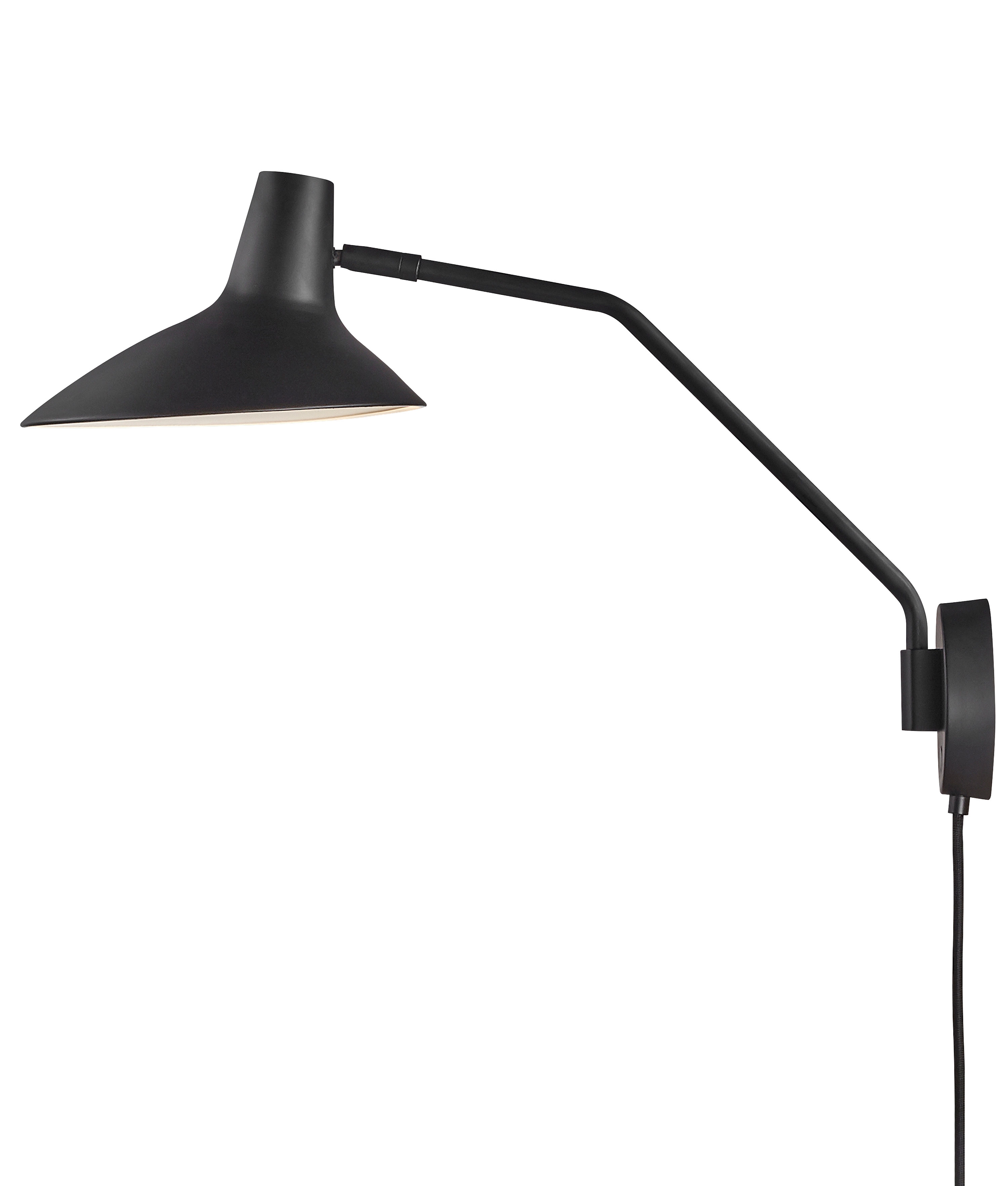 Industrial Adjustable Black Metal Wall Light Hard Wire or Plug In