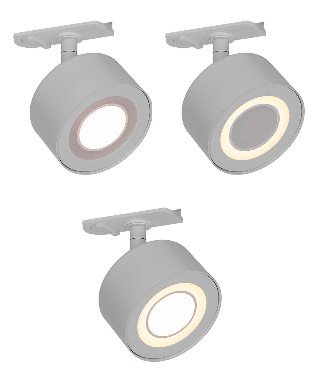 Adjustable LED Round Mains Track Head 3 Stage Dimmable