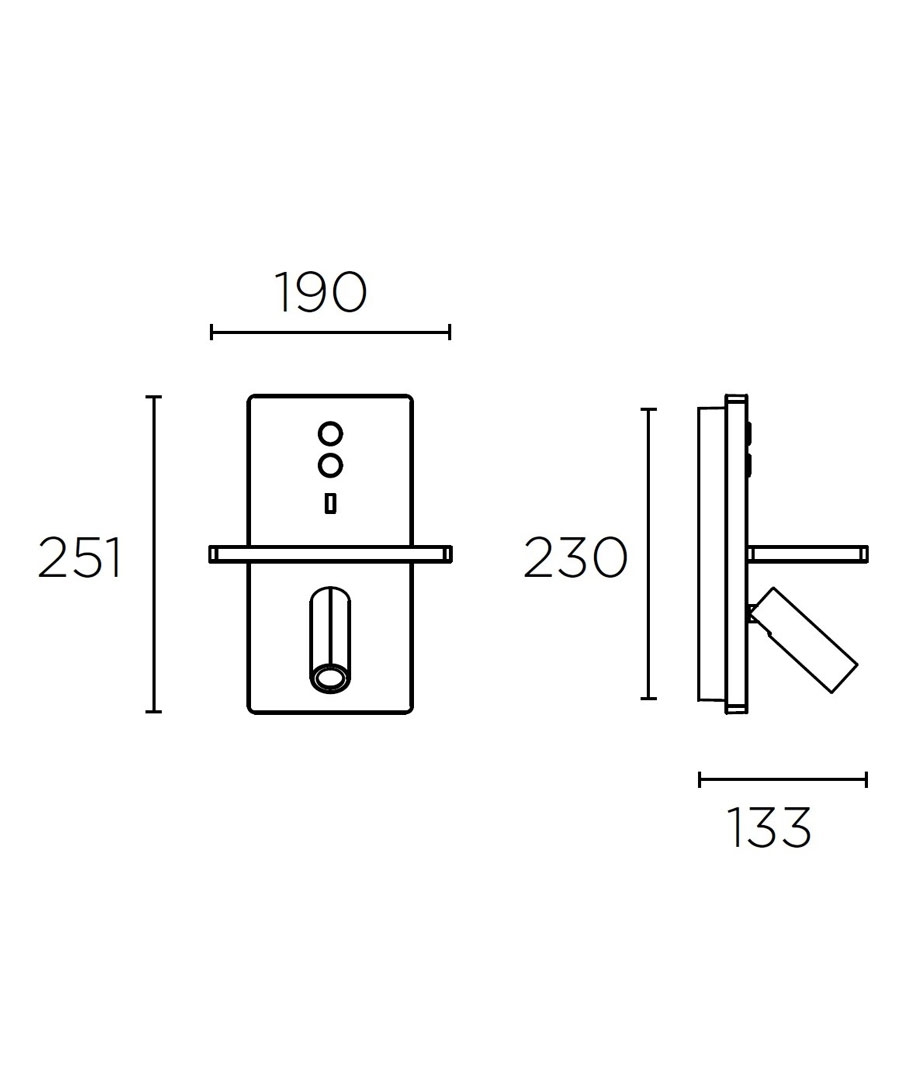 Backlit Bedside Wall Light with Adjustable Reading Light