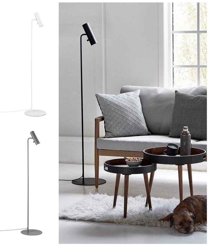 Floor Lamp With Adjustable Head, Black Over Sofa Lamp