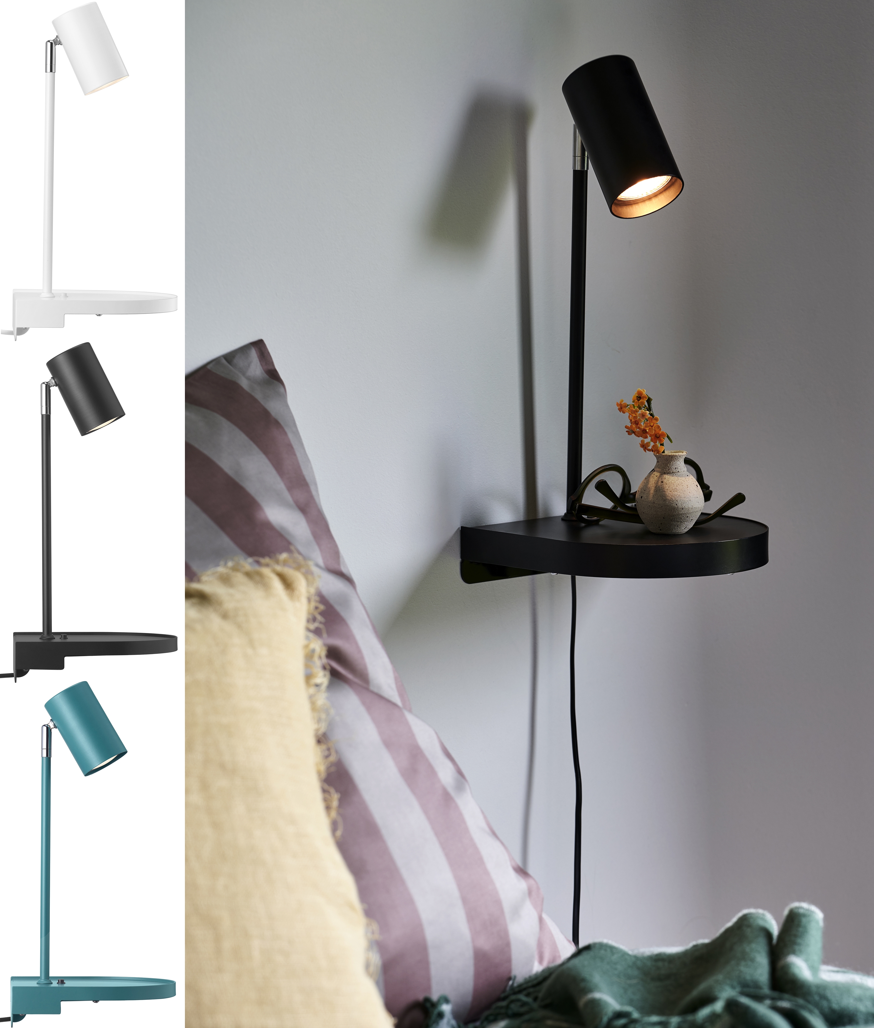 Wall shelf next to bed discount