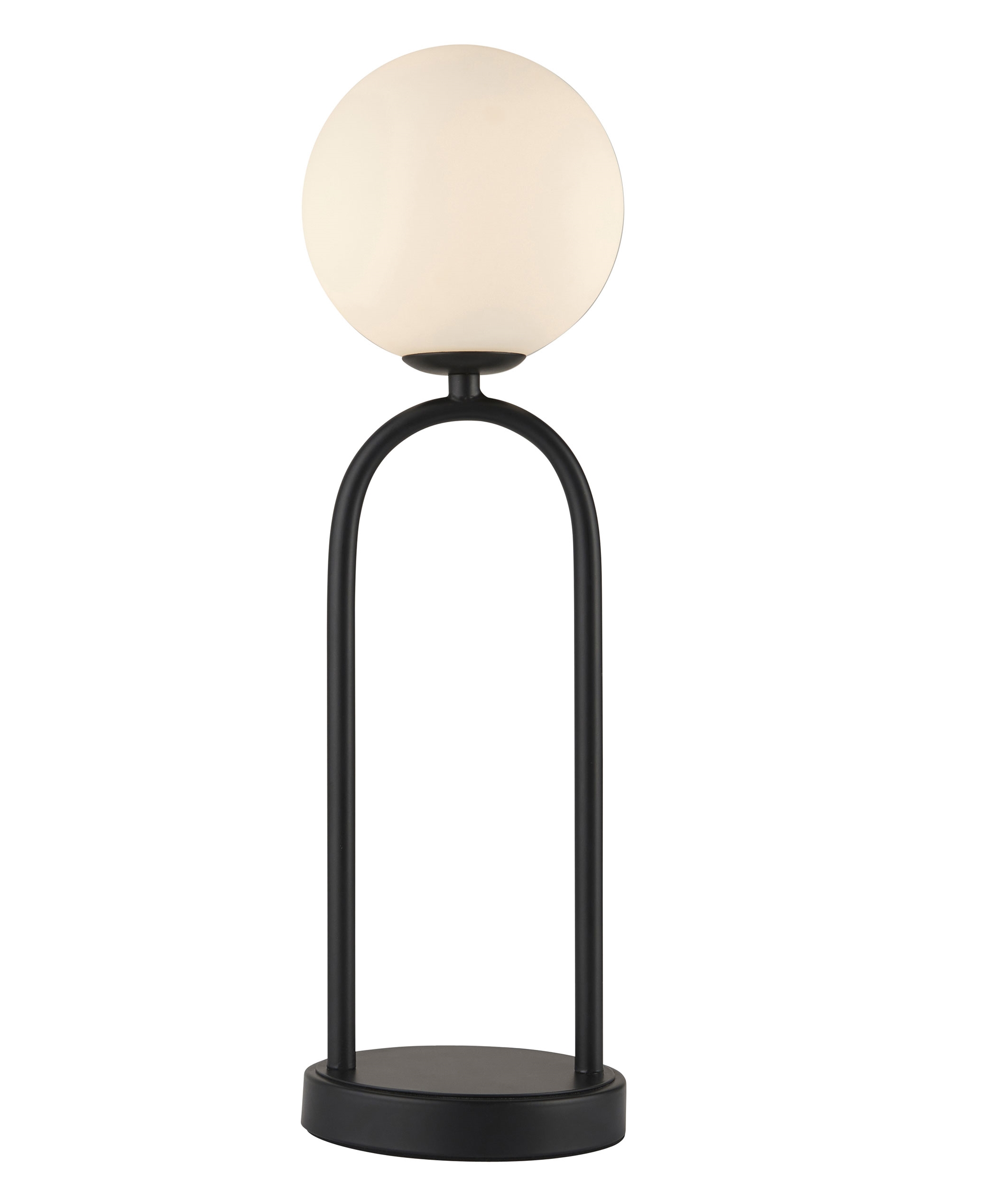 Art Deco Black & Opal Glass Table Light