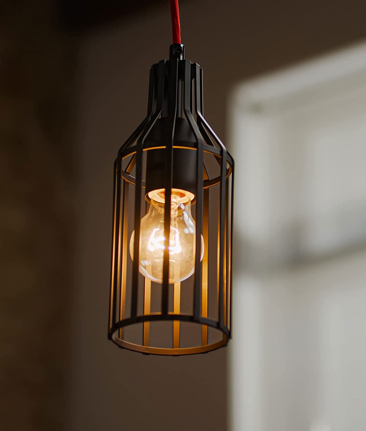 Plug in cage pendant light discount