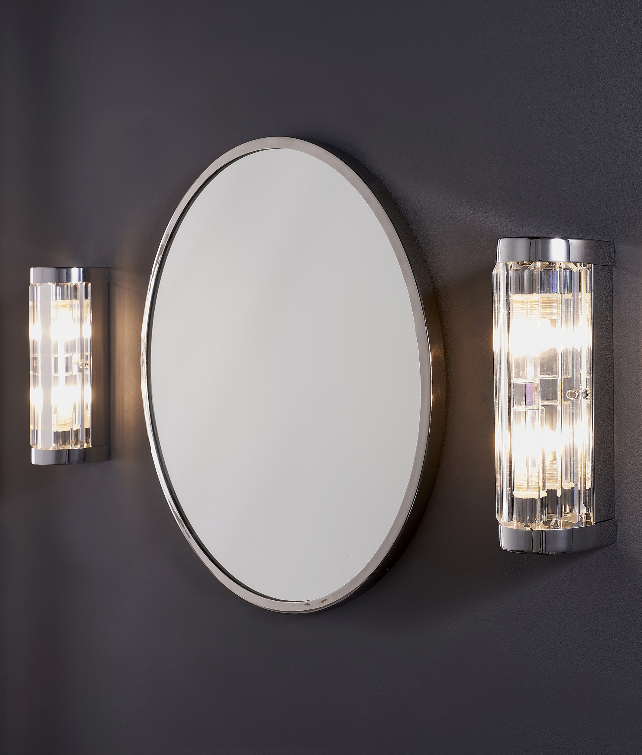 K9 Crystal 2 Lamp Bathroom Wall Light Chrome & Crystal