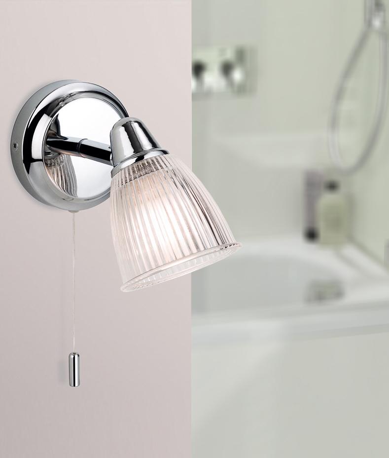 Chrome Bathroom Ip44 Rated Wall Light, Wall Lamp With Switch Bathroom