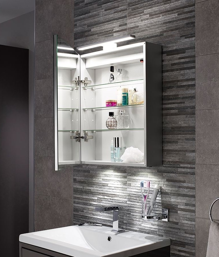 LED Bathroom Illuminated Cabinet with Over Mirror Light