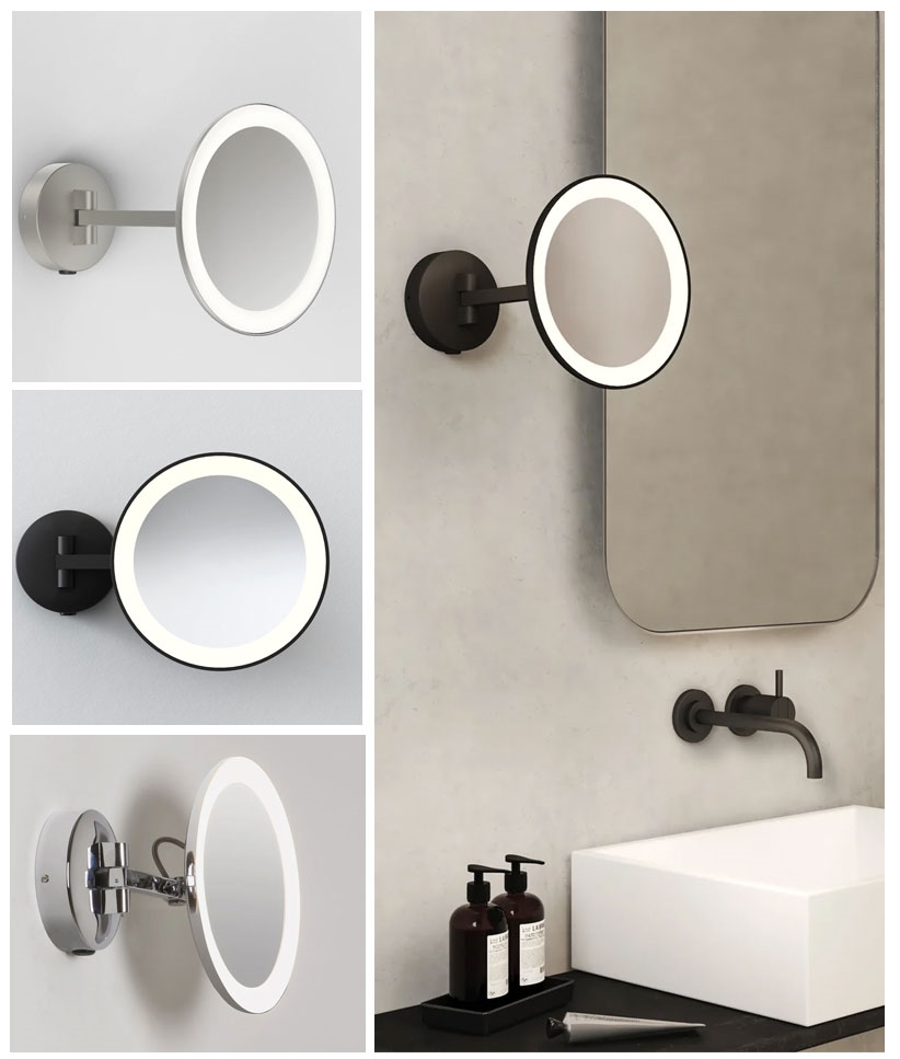 Led Illuminated Adjustable Bathroom Mirror Round Or Square Led Illuminated Adjustable Bathroom, Free Standing Vanity Mirror With Lights Uk