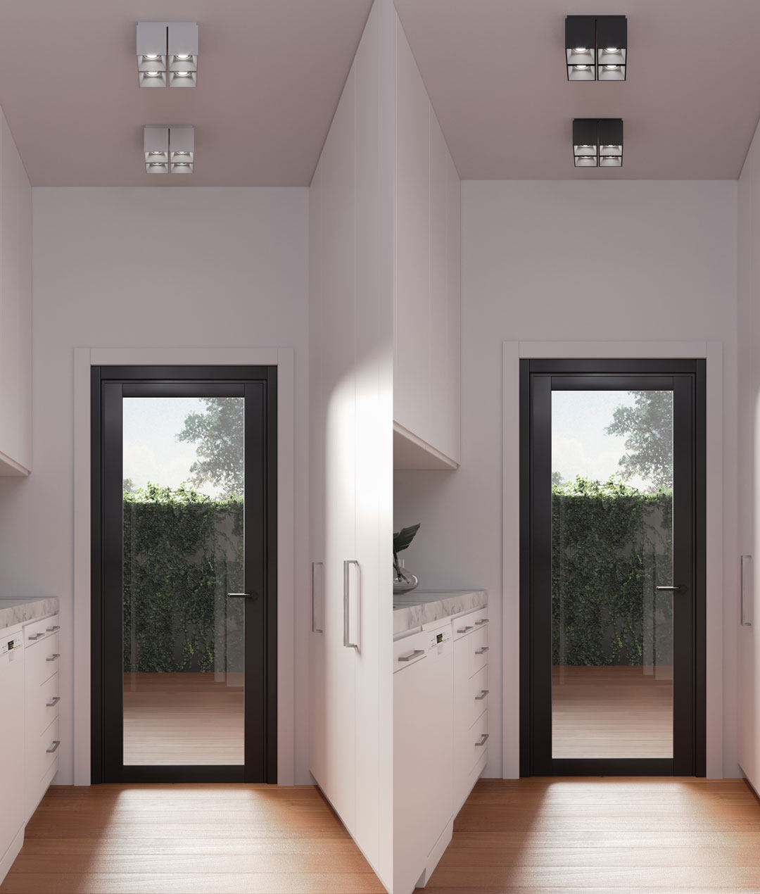 Recessed light for shop ceiling box