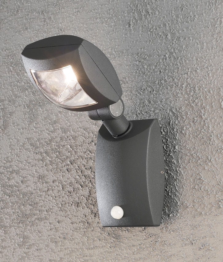 Exterior Black LED PIR Wall Light