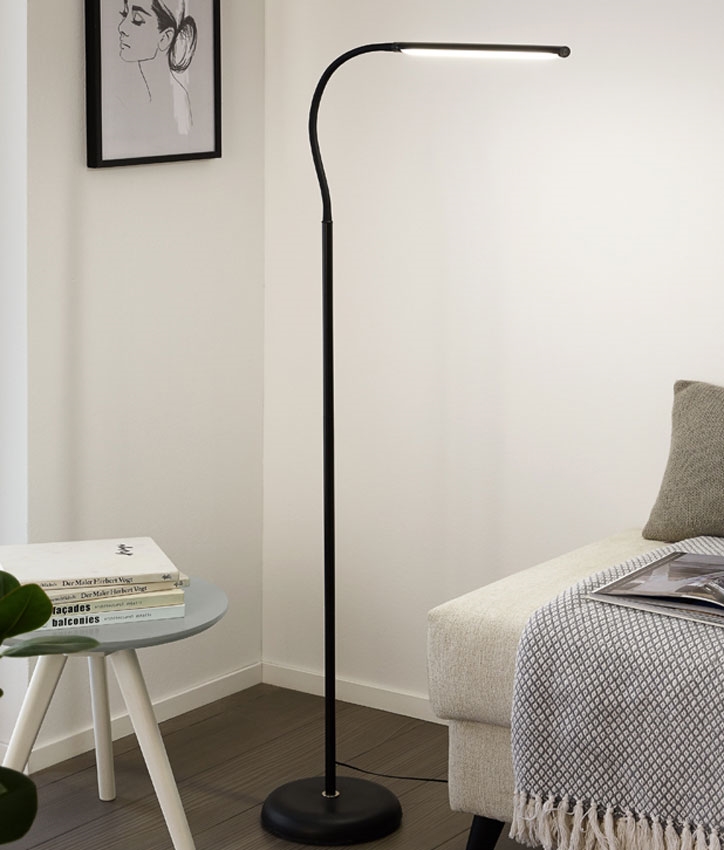 Floor Standing Led Reading Light, Floor Lamp With Reading Light Dimmable