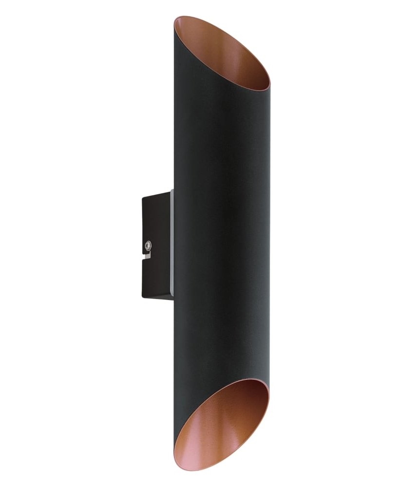 Outdoor Slim Tubular LED Up Down Wall Light - Black & Copper or Steel ...