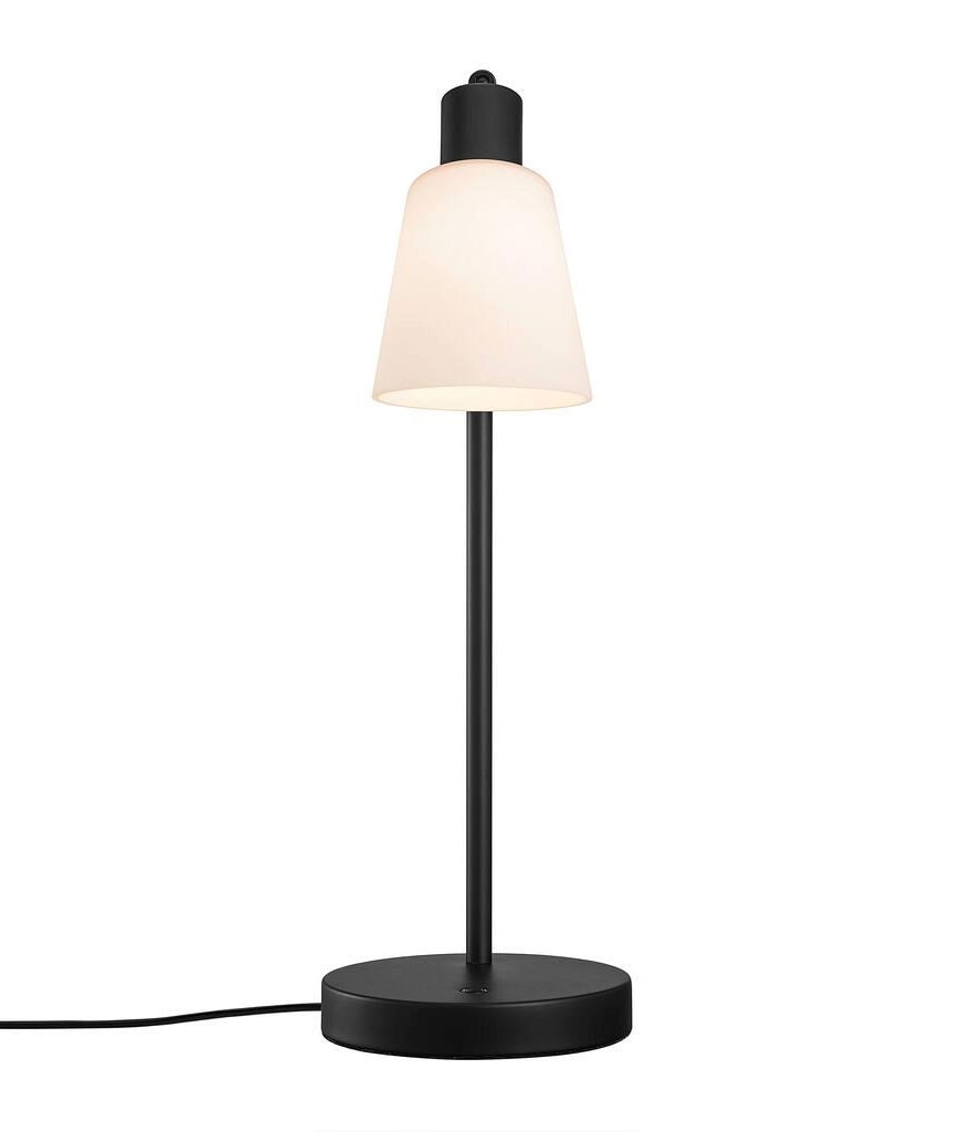Budget Adjustable Opal Shade and Black Base Table Light