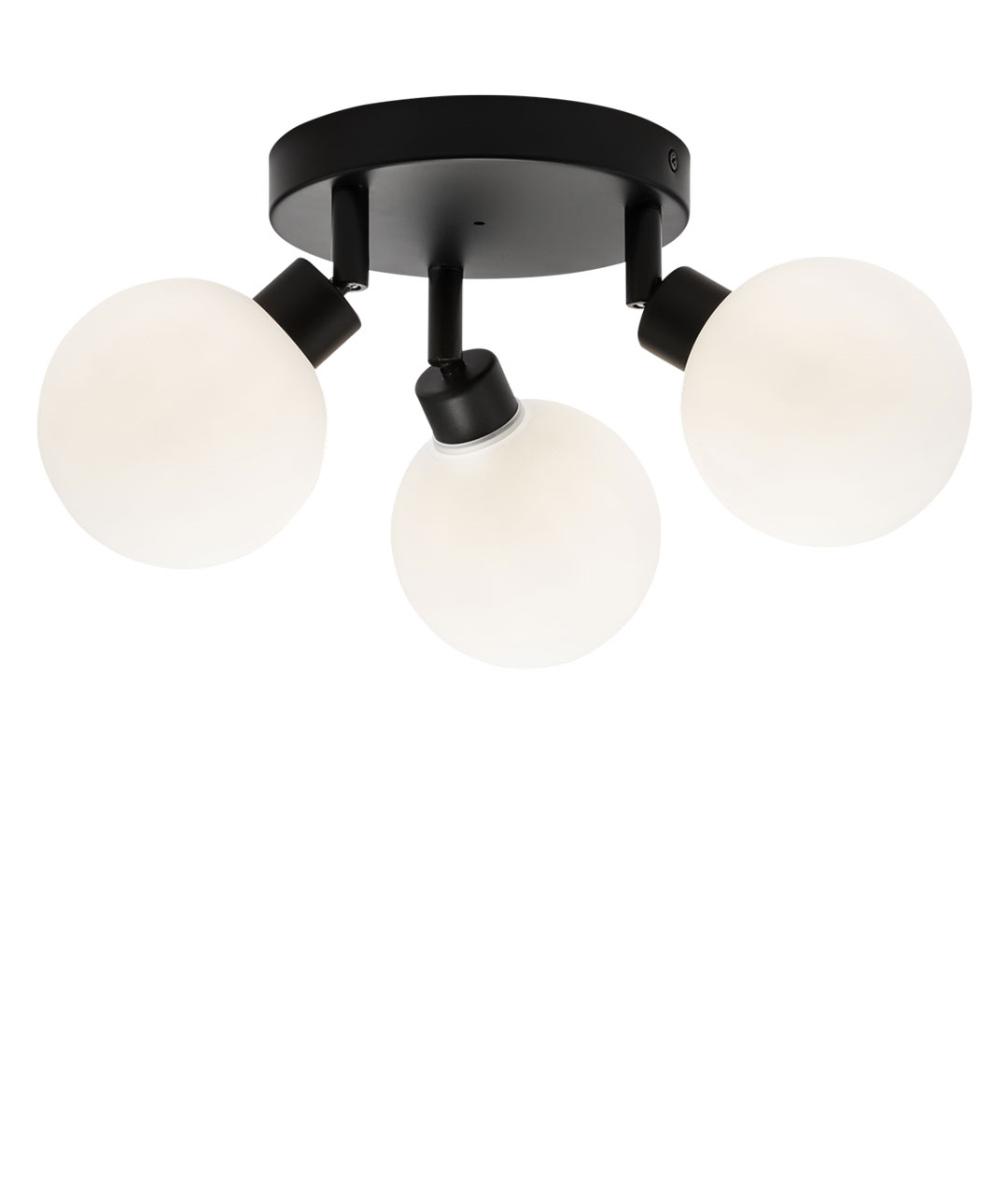 Black Triple Adjustable Globe Bathroom Ceiling Light
