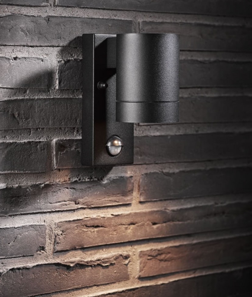 PIR Exterior Down Light - Black or Aluminium