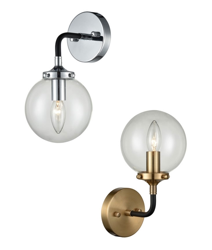 Round glass wall light discount