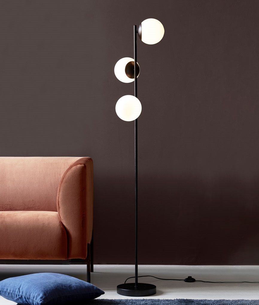 Floor Lamp With Triple Globe Glass, Illuminated Globe Table Lamp Shades Only