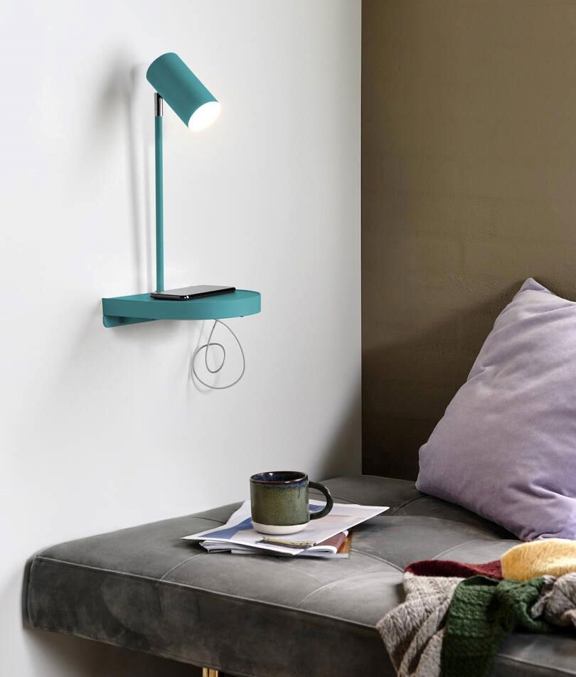 Blue plug on sale in wall light