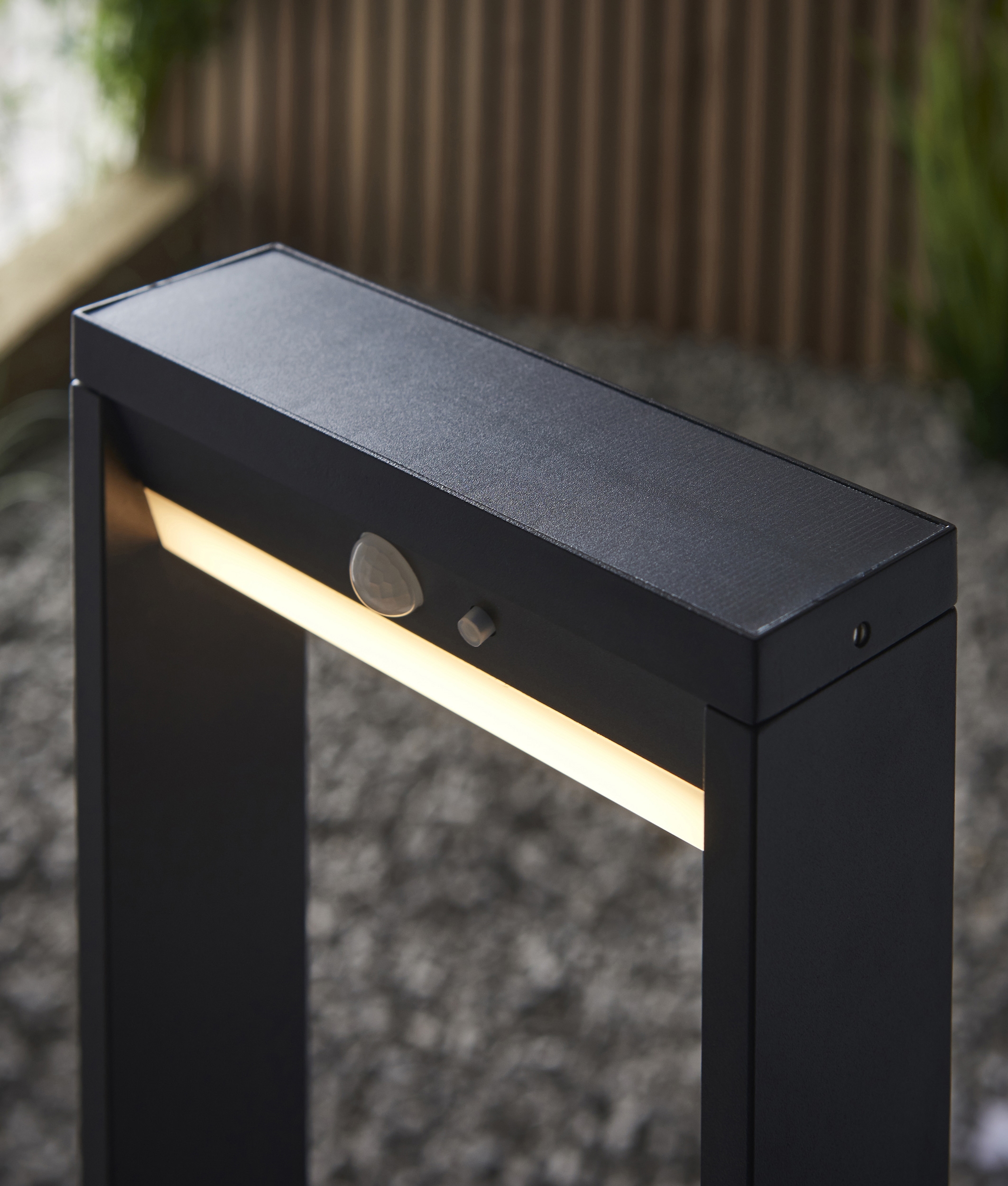 Solar Powered IP44 Short Bollard & Post Light Photocell & Motion Sensors