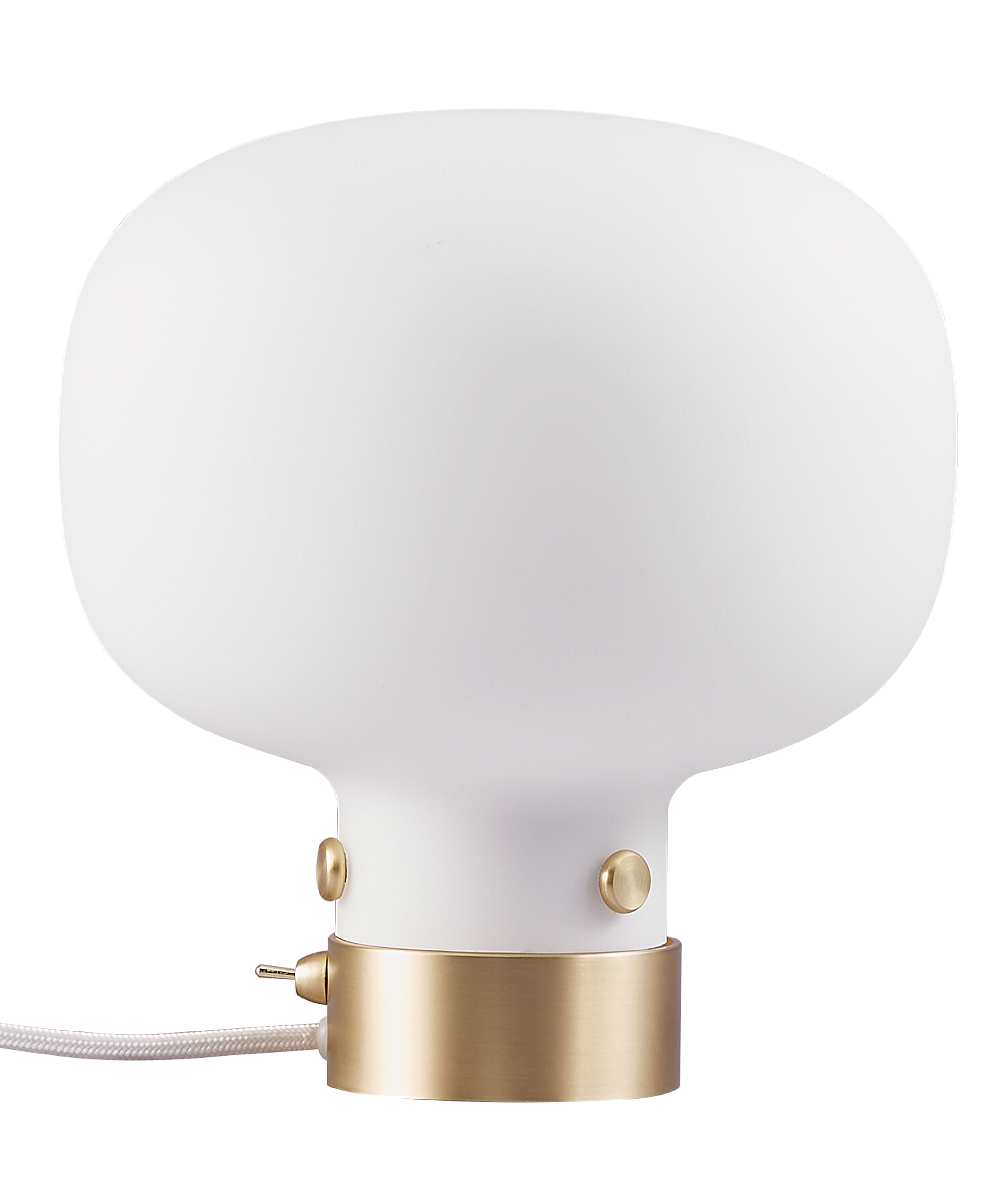 Modern & Elegant Opal Glass Globe & Brass Switched Table Lamp