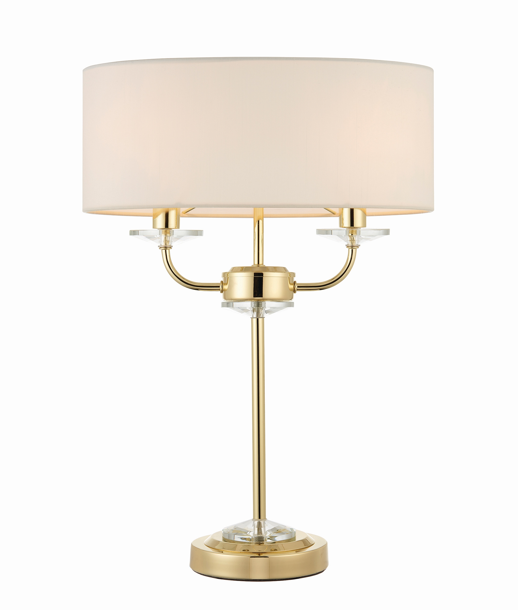 Crystal Double Lamp Table Lamp with Oval Shade